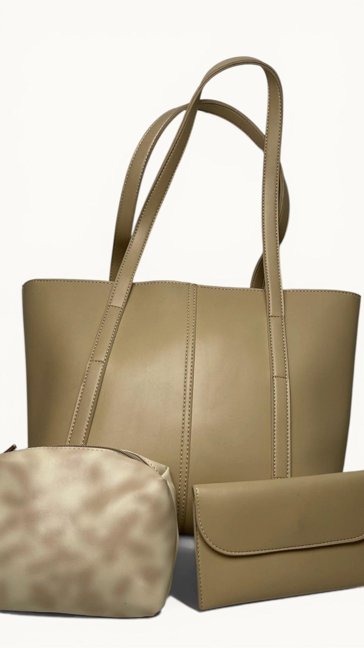 Charmé Signature 3-piece tote bag set in taupe