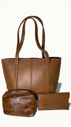Charmé Signature Tote Set – Taupe