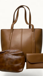 Charmé Signature Tote Set – Taupe