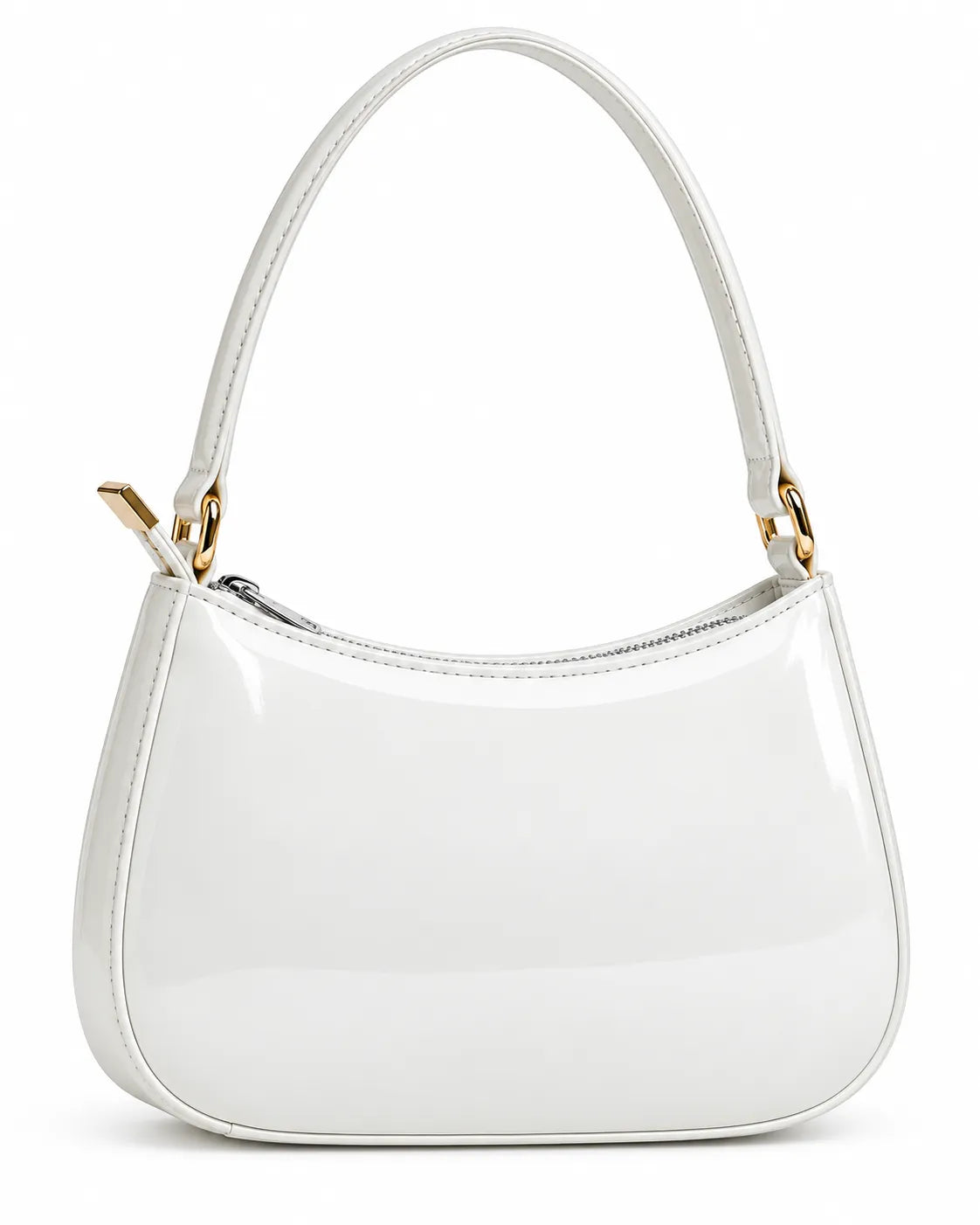 Bloom glossy shoulder bag in White