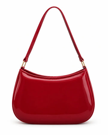 Bloom glossy shoulder bag in Cherry Red by CHARMÉ