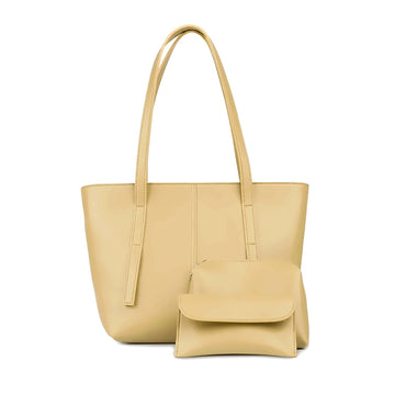 CHARMÉ 3-piece tote bag set in beige with zip pouch and wallet