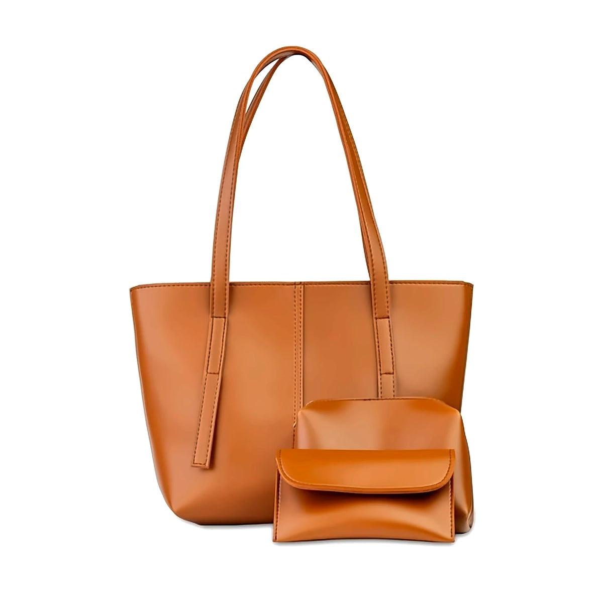 Tan brown 3-piece tote bag set for women by CHARMÉ