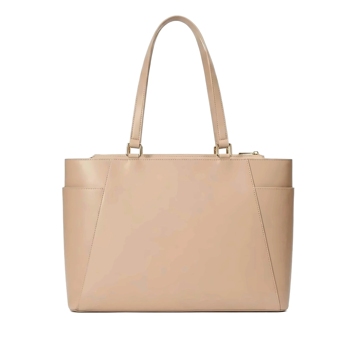 Beige office tote bag for women, elegant work bag